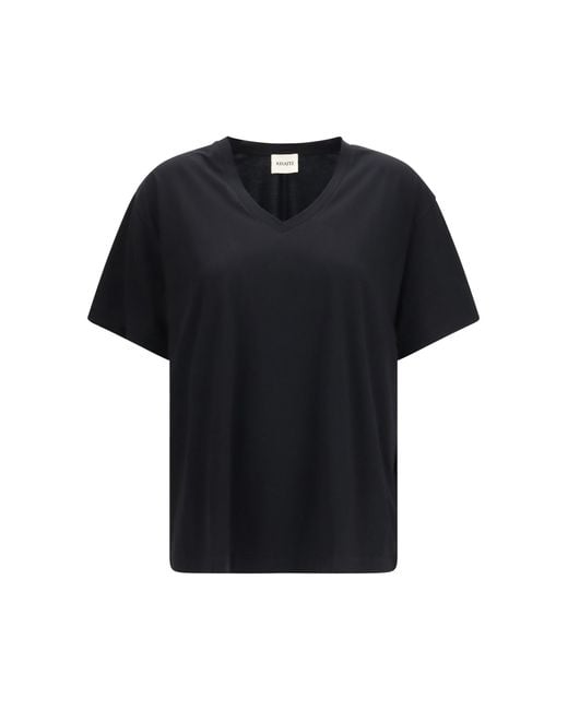 Khaite Black Linda V-Neck T-Shirt