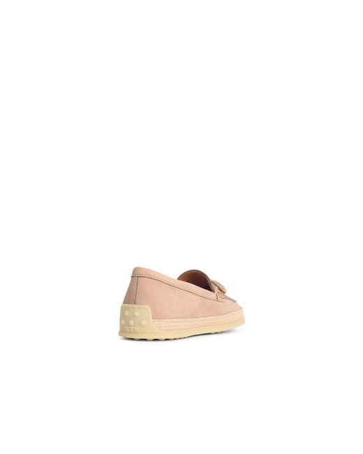 Tod's White Nubuck Loafers