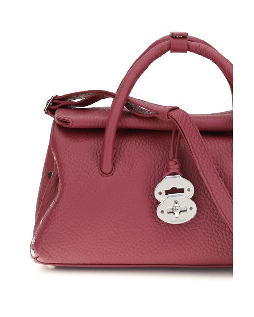 Zanellato Purple Shoulder Bag Dotta Centauro Calf Leather