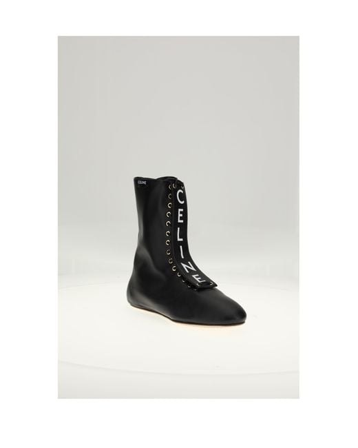 Céline White Lace-Up Boot 05