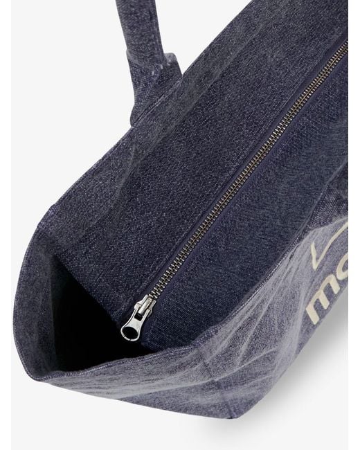 Isabel Marant Blue Yenky Zipped Cotton Shoulder Bag