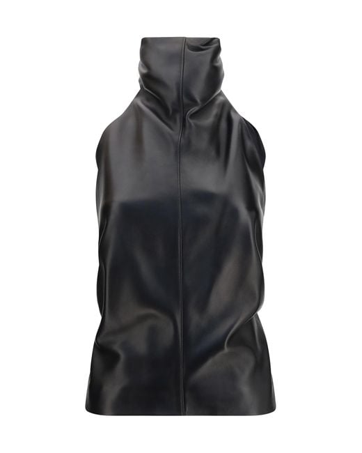 Khaite Black Rone Leather Top