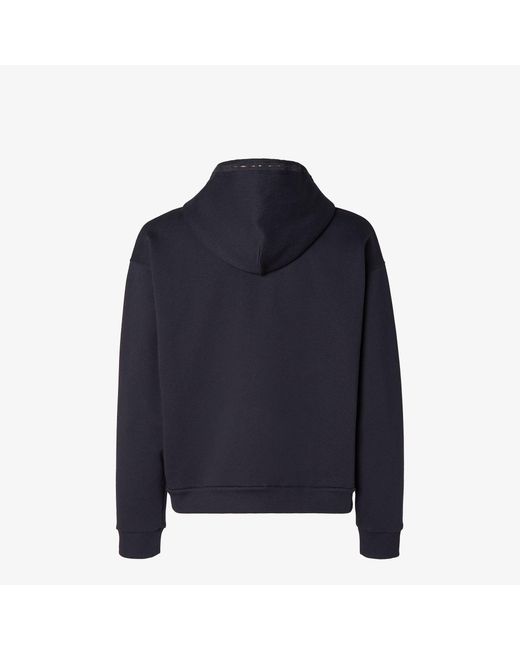 Fendi Blue Zippered Cotton Hoodie for men
