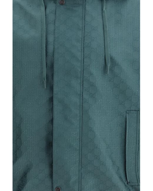 Gucci Blue Reversible Cotton Ripstop Jacket for men