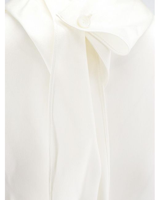 Bottega Veneta White Stretch Satin Top