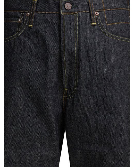 Visvim Black Straight Leg Jeans "Social Sculpture 01 Wide Raw" for men