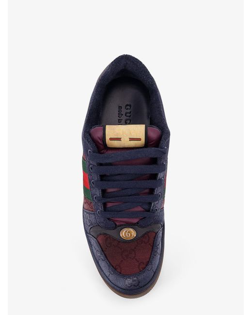 Gucci Blue Gg Bicolor Canvas & Leather Sneaker for men