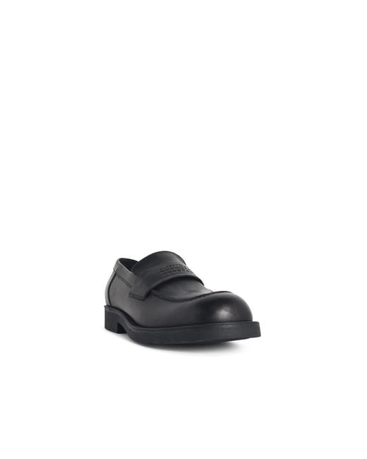MM6 by Maison Margiela Black Leather Loafers for men