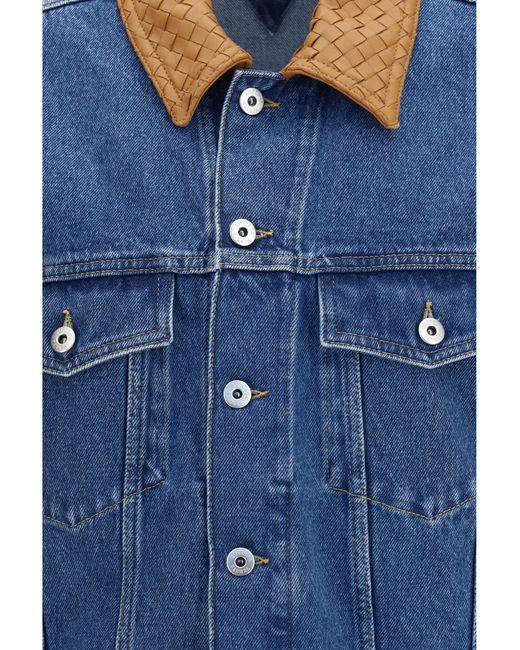 Bottega Veneta Blue Intreccio Denim Jacket for men