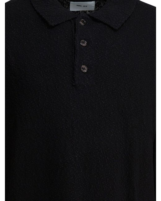 NN07 Black Cotton Polo Shirt for men