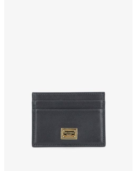 Dolce & Gabbana Gray Leather Card Holder