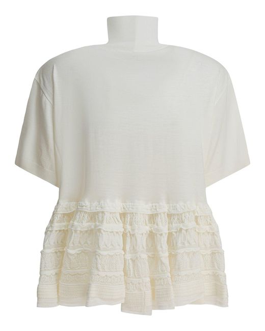 Alaïa White Virgin Wool T Shirt