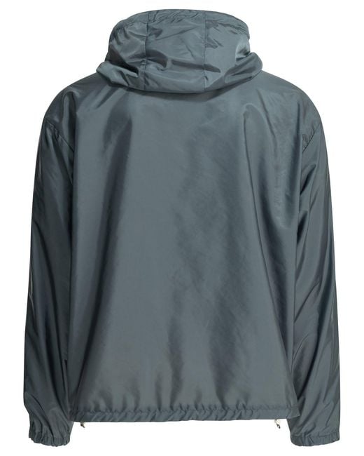 Prada Green Reversible Windbreaker Jacket With Logo for men