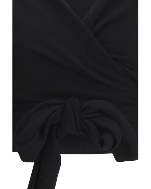 Alaïa Black Alaã¯A Wrap Top