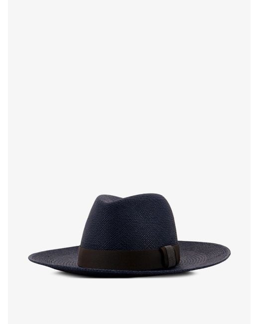Brunello Cucinelli Blue Hats Rafia