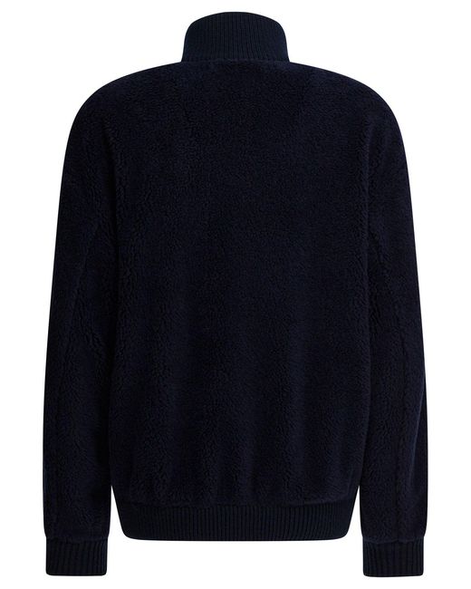 Prada Blue Wool-Blend Fleece Jacket