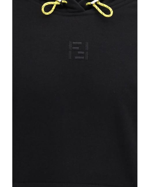 Fendi Black Hooded Sweatshirt for men