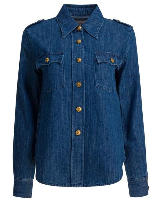 Women's Western Style Shirt Shirts Blue