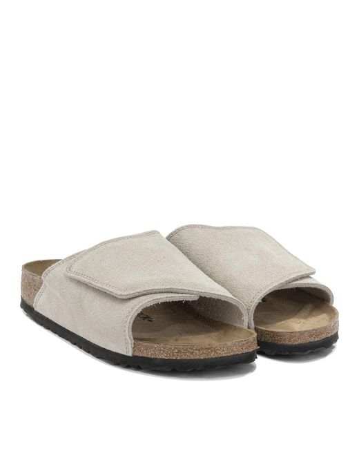 Birkenstock White Solana Low Suede Leather Sandals