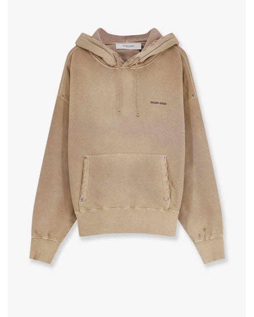 Golden Goose Deluxe Brand Natural Cotton Sweatshirt With Front Embroidered Logo