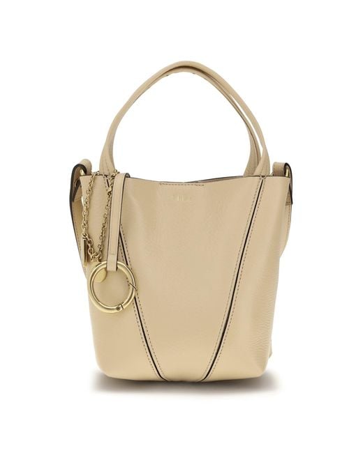 Chloé White Chloé Spin Shoulder Bag