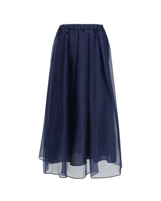 Weekend by Maxmara Blue Skirt Visino Organza