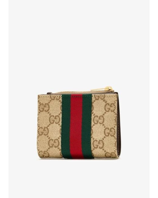 Gucci White Gg Wallet With Web Detail