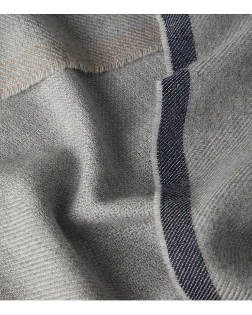 Brunello Cucinelli Gray Wool And Cashmere Scarf for men