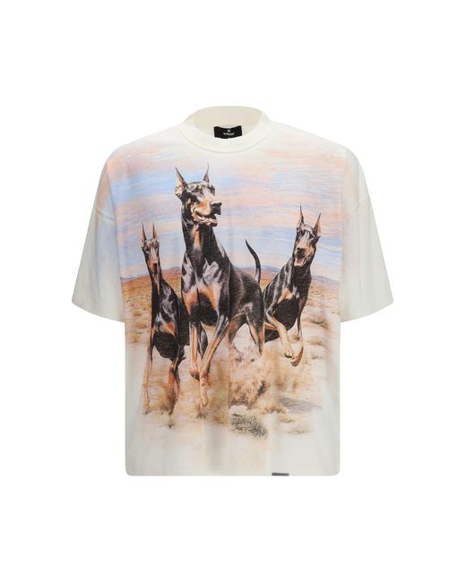 Represent White Western Dobermans T-Shirt Flat for men