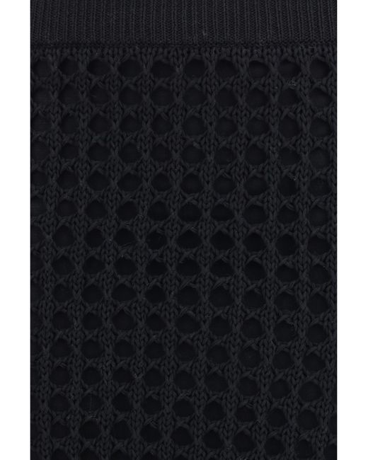 Max Mara Pure Black Cotton Mesh Skirt Nero