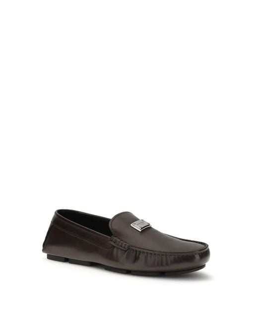 Dolce & Gabbana White Dg Driver Loafers for men