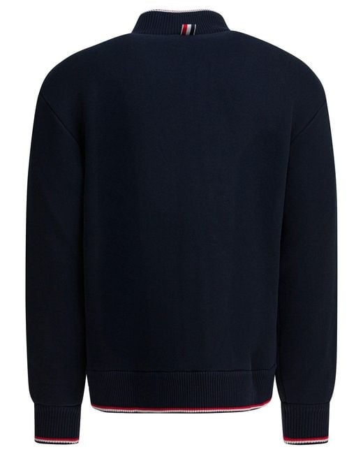 Thom Browne Blue Zipper Sweatshirt for men
