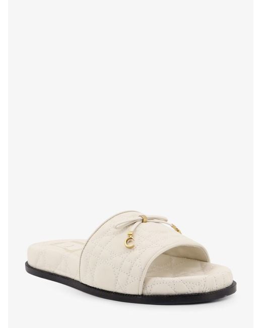 Dior White Dior Cannage Quilted Leather Sandals
