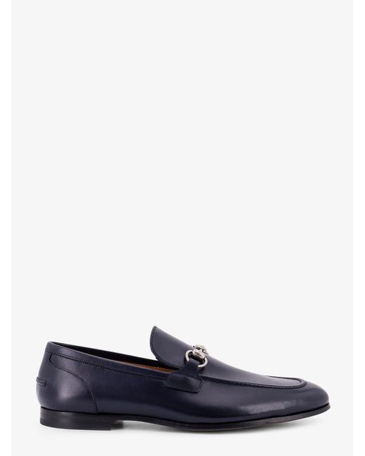 Gucci Blue Leather Loafer With Horsebit for men