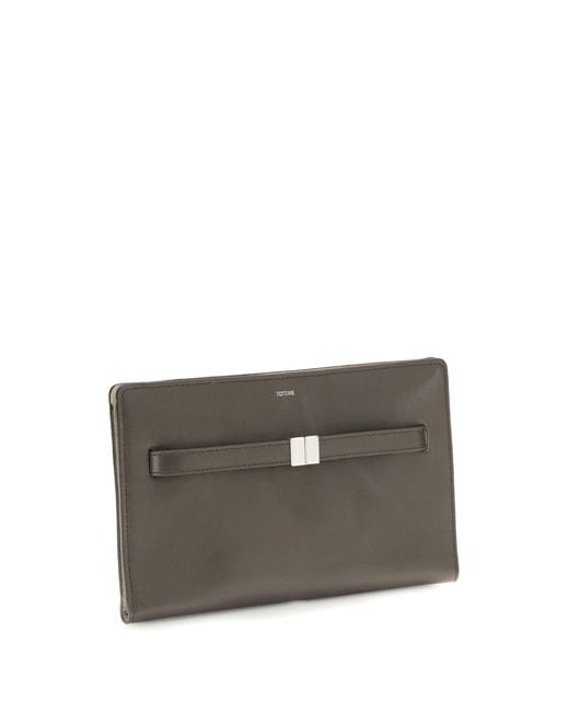 Totême Gray Belted Leather Crossbody Bag
