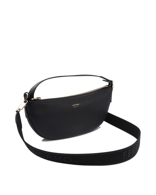 Ferragamo Black Elegant Shoulder Handbag