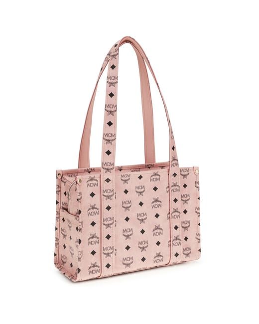 MCM Pink Aren Visetos Tote Bag
