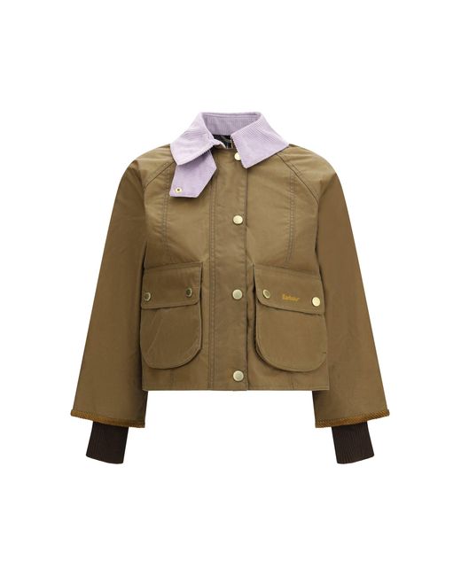 Barbour Natural Beadnell Waxed Jacket Sand/Dress/Heather Mist