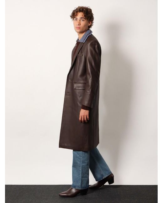 TONYWACK Brown Leather Coat