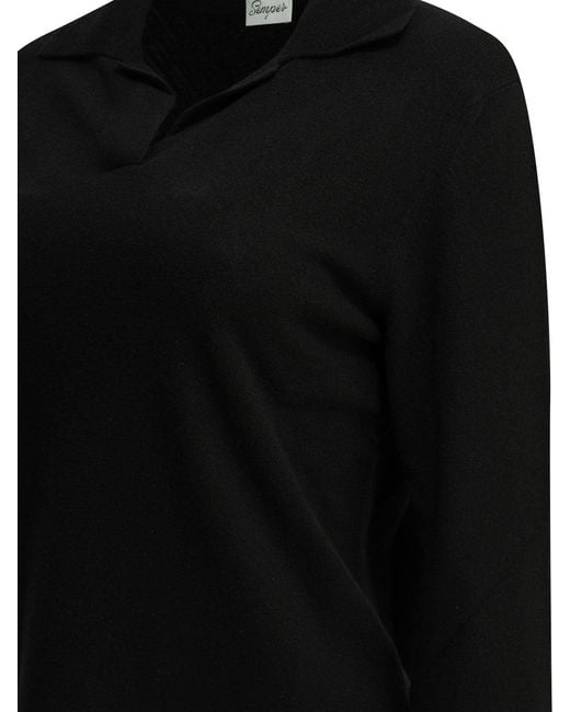 Semler Black Cashmere Polo Sweater