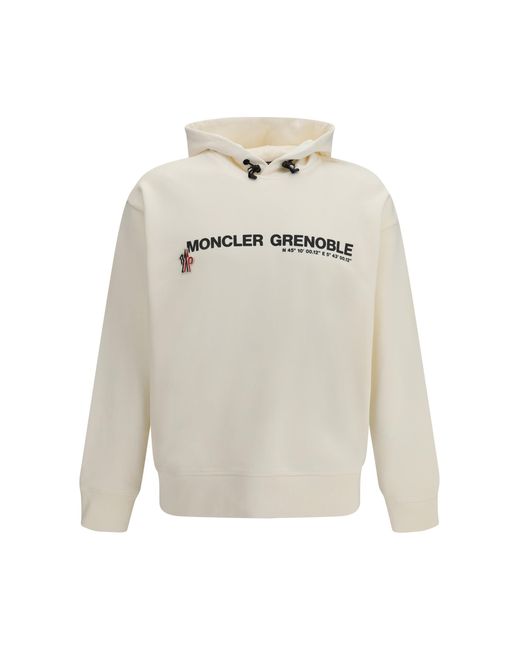 Men's White Cotton Hoodie