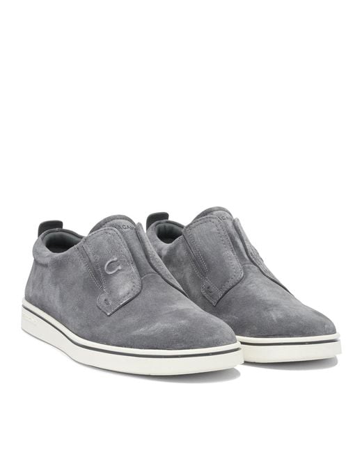 Ferragamo Gray Rubber Loafers Suede for men