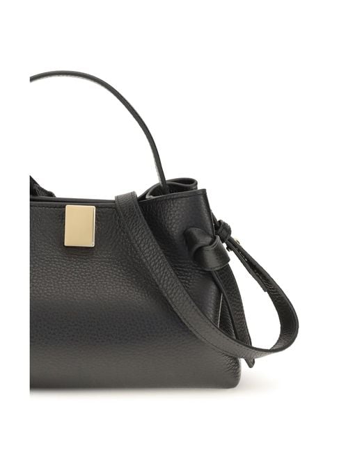 Yuzefi Black Shoulder Bag Gyoza Leather