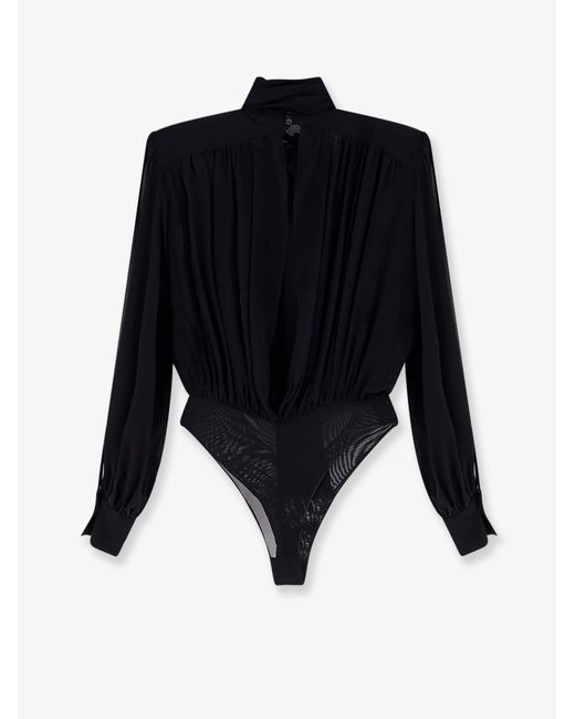 Elisabetta Franchi Blue Silk Shirt With Body Detail