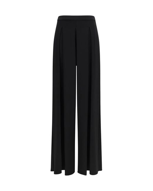 Max Mara Pure Black Viscose Technical Jersey Pants Nero