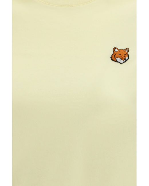 Maison Kitsuné Yellow T-Shirt Fox Head