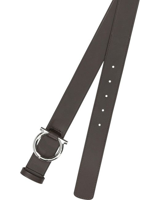 Ferragamo Brown "Gancini" Leather Belt for men
