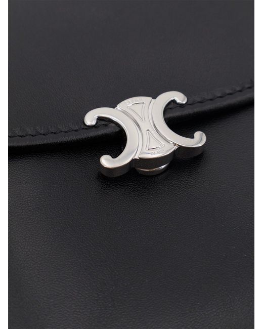 Céline Black Soft Triomphe Leather Belt Bag for men