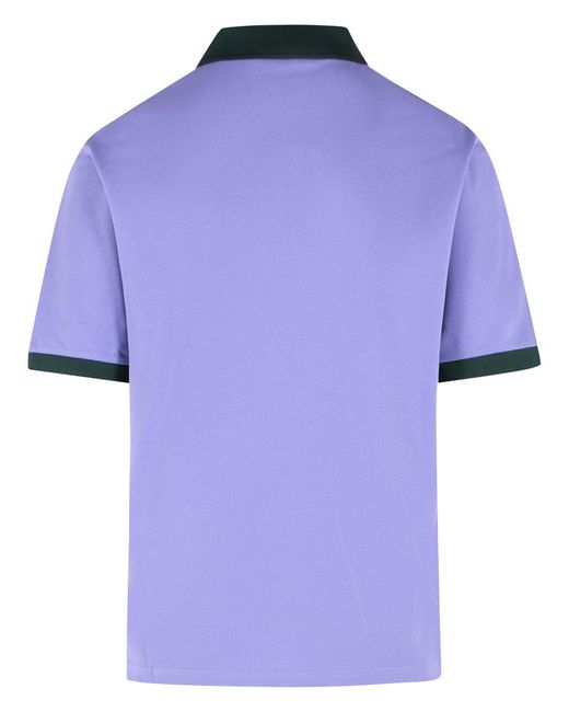 Marni Purple Cotton Polo Shirt for men