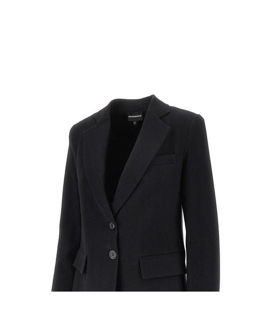 Emporio Armani Black Chevron Jersey Jacket